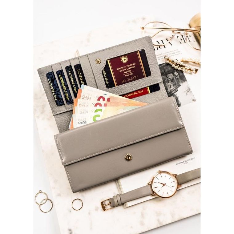 Portfel, zielony, skórzany, Peterson