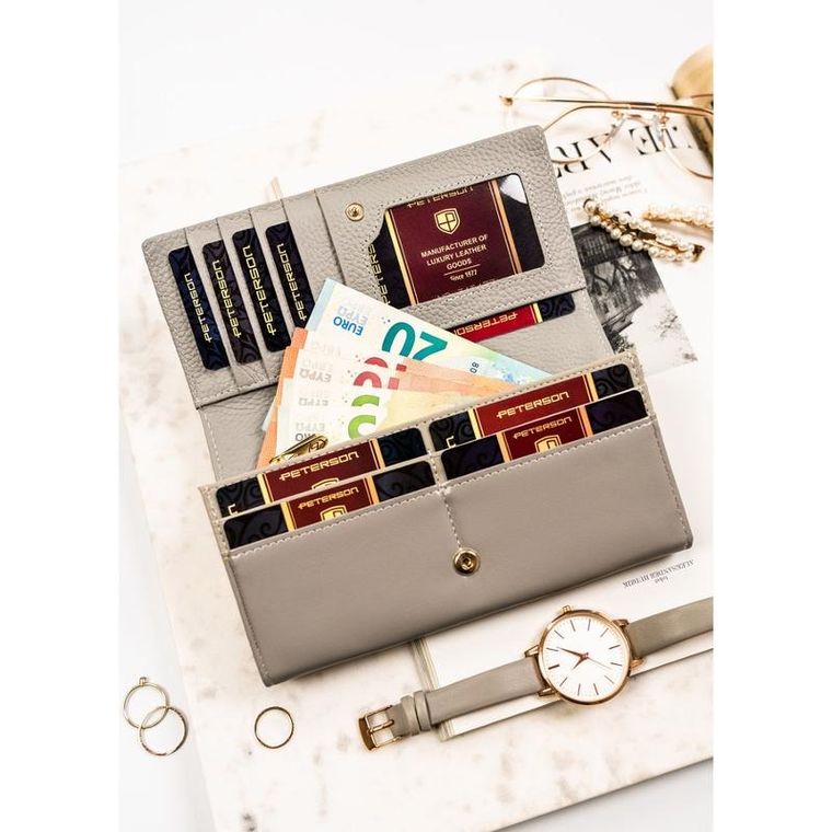 Portfel, zielony, skórzany, Peterson