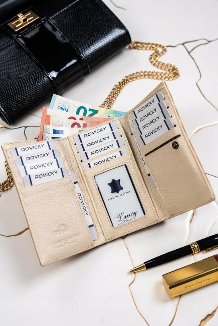 Portfel, złoty, skórzany, Lorenti