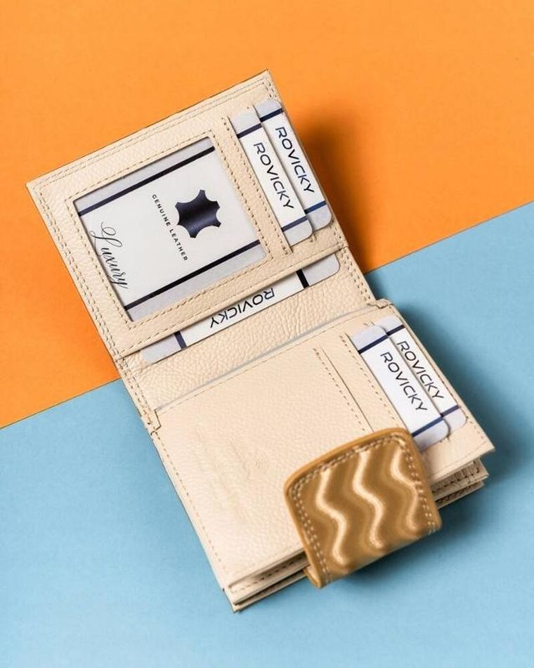 Portfel, złoty, skórzany, Lorenti