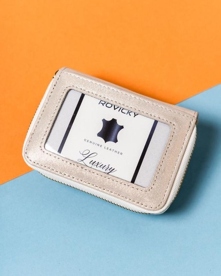 Portfel, złoty, skórzany, Lorenti