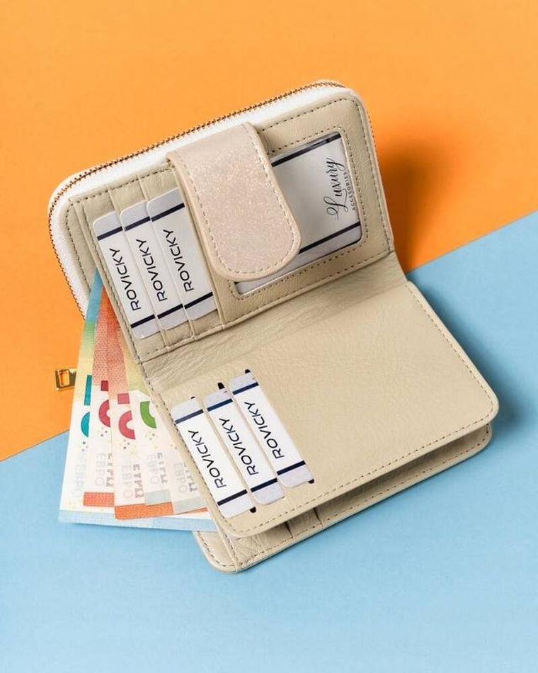 Portfel, złoty, skórzany, Lorenti