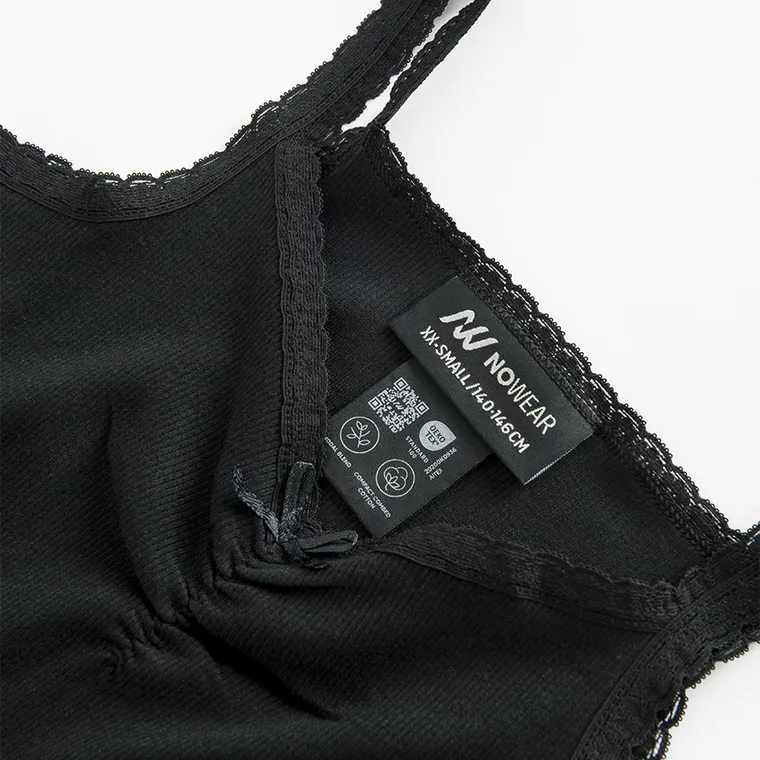 Prążkowana sukienka na ramiączka z koronką NOWEAR