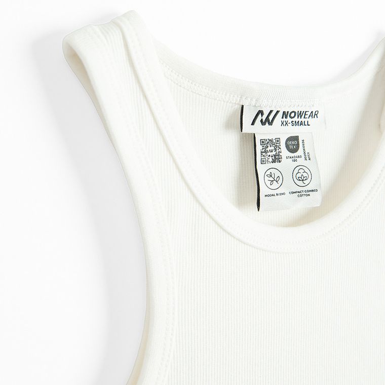 Prążkowany top z domieszką modalu NOWEAR