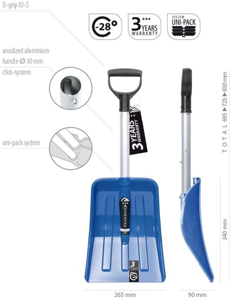 Prosperplast, łopata do śniegu samochodowa teleskopowa, everest, 68,5-71,5-82 cm