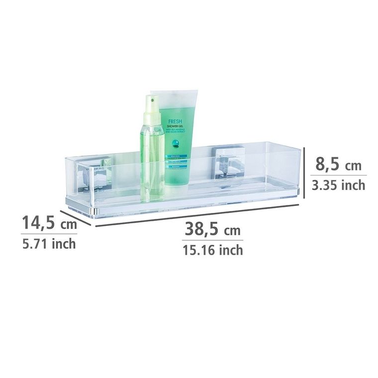 Prostokątna półka łazienkowa pod prysznic, Quadro, Vacuum-Loc