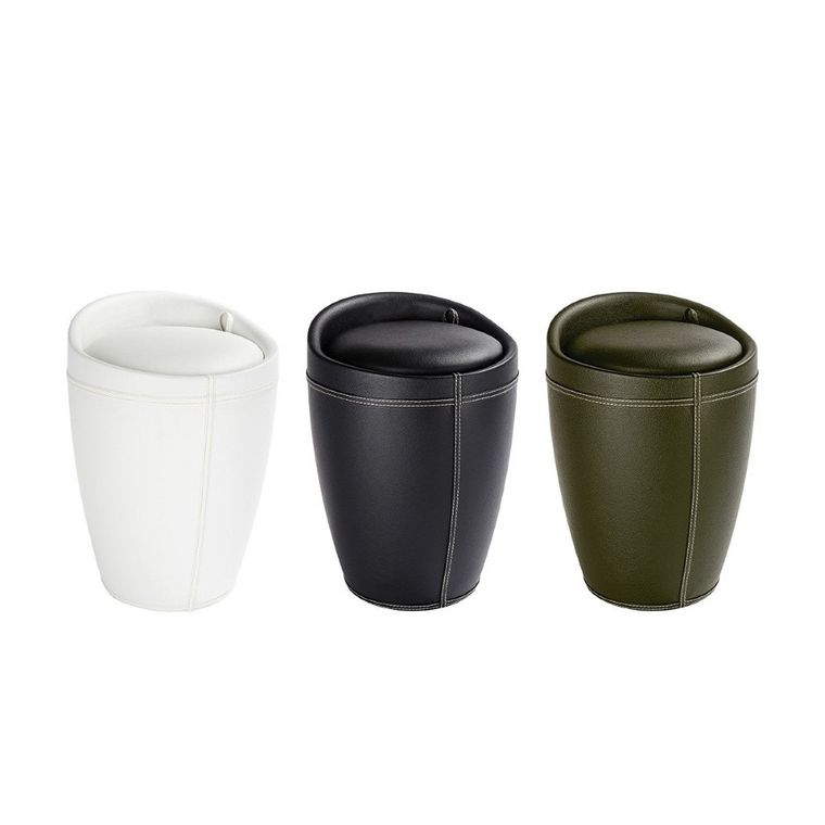 Pufa, kosz na pranie 2w1, Candy, white