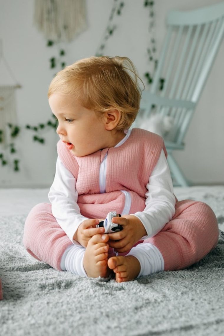 Pulp, Bamboo, śpiworek muślinowy ocieplany z nogawkami, różowy, TOG 2.0, 12-30 m