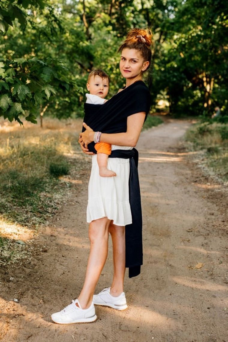 Pulp, chusta do noszenia dzieci, czarna