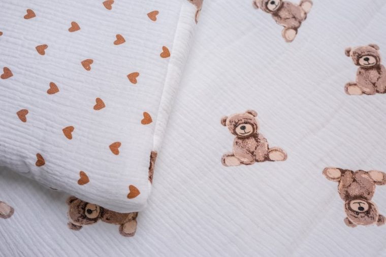 Pulp, Misie, 2-częściowy komplet pościeli, muślinowy, 135-100 cm