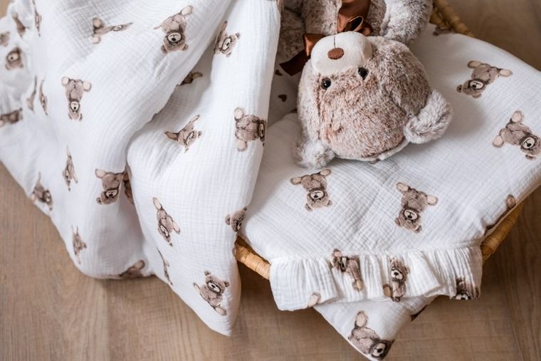 Pulp, Misie, 2-częściowy komplet pościeli, muślinowy, 80-100 cm