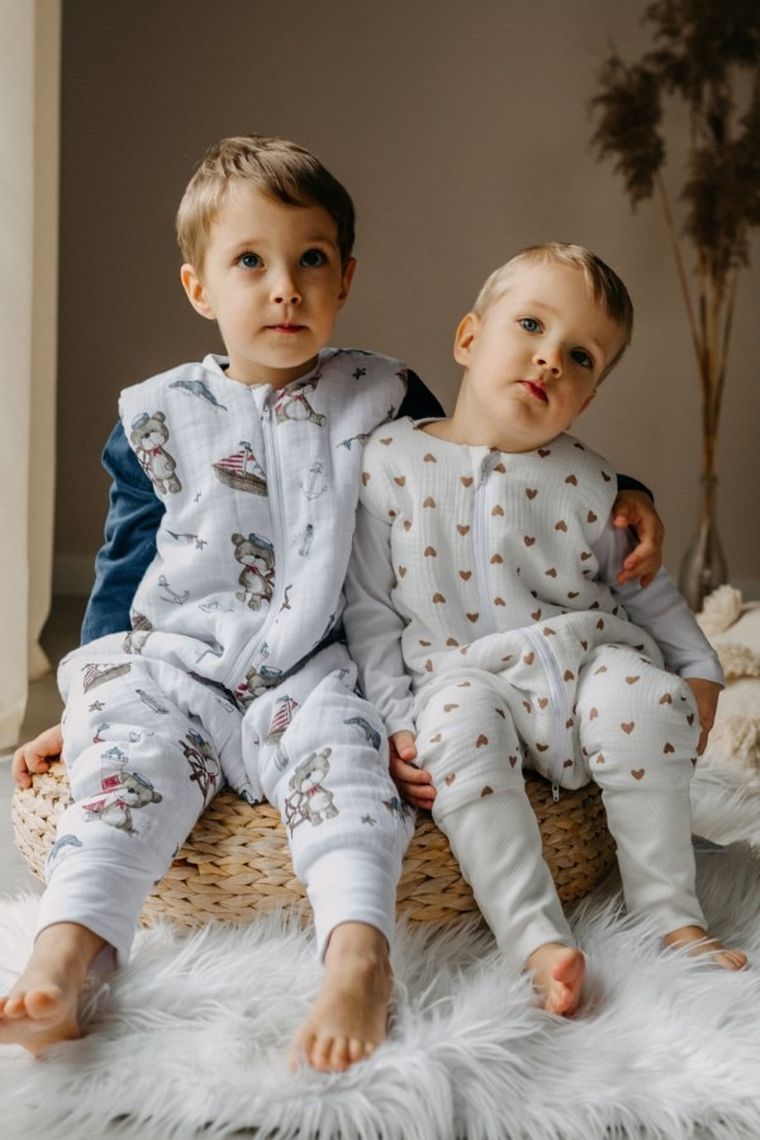 Pulp, Serduszka, śpiworek muślinowy ze skarpetkami, ocieplany, TOG 1.75, 12-30 m