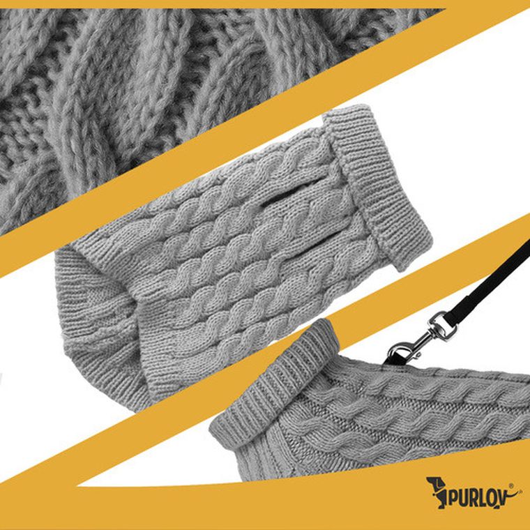 Purlov, ubranko dla psa lub kota, rozmiar M, szare, 26217