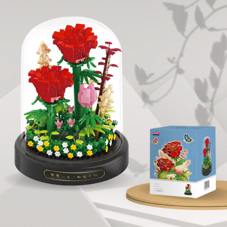 QBI, Czerwone róże, klocki konstrukcyjne, 593 elementów