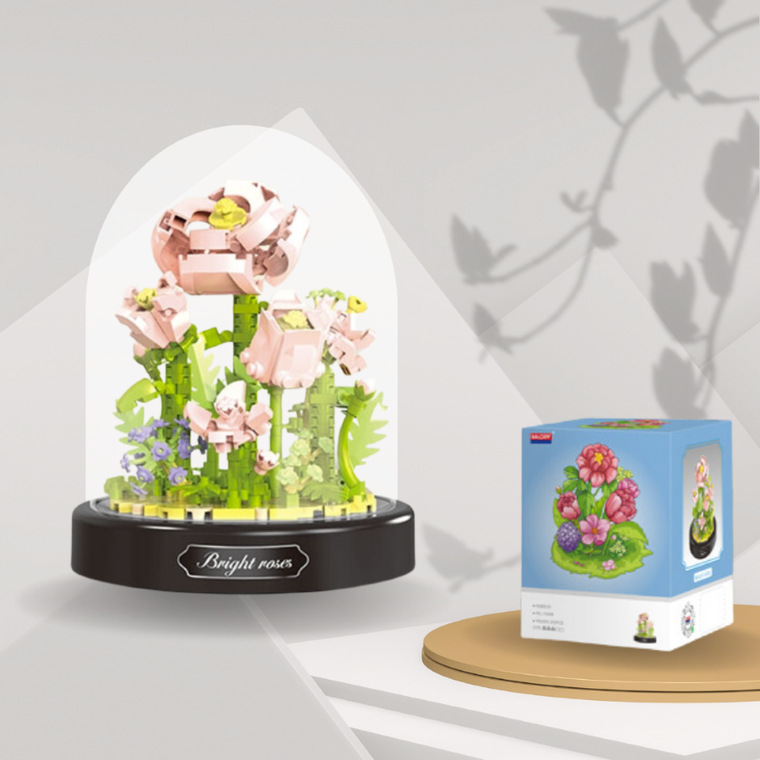 QBI, Jasne róże, klocki konstrukcyjne, 365 elementów