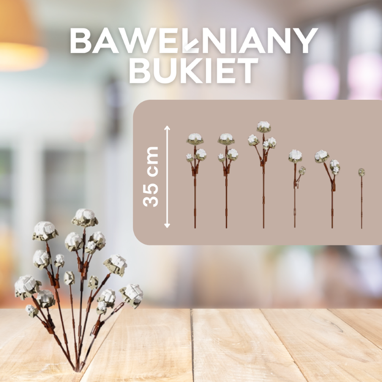 QBI, Kwiat bawełny bukiet, klocki konstrukcyjne, 647 elementów