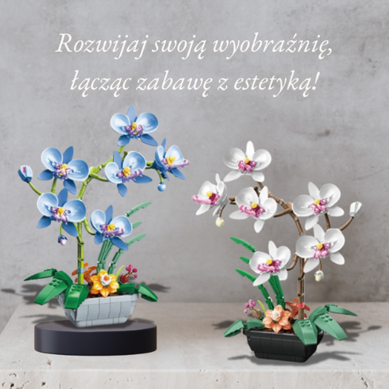 QBI, Orchidea biała, klocki konstrukcyjne, 581 elementów