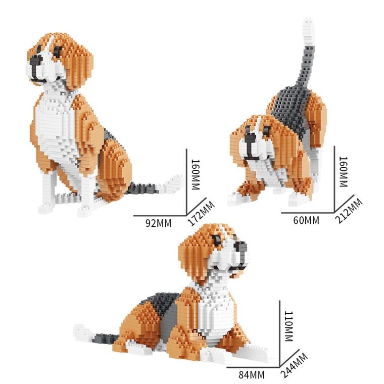 QBI, Pies Beagle, 3w1, klocki konstrukcyjne, 1025 elementów