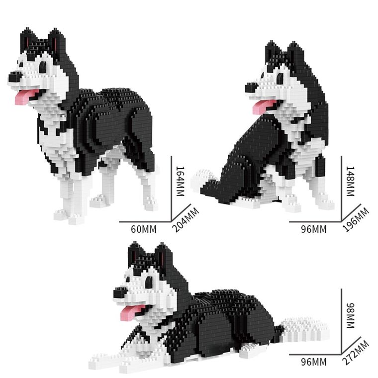 QBI, Pies Husky, 3w1, klocki konstrukcyjne, 1046 elementów