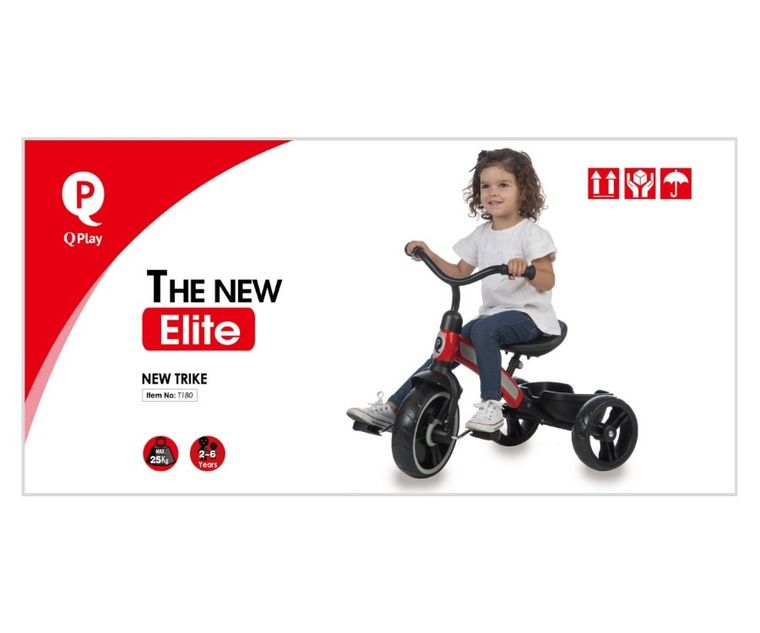 Qplay, Elite, rowerek trójkołowy, Red