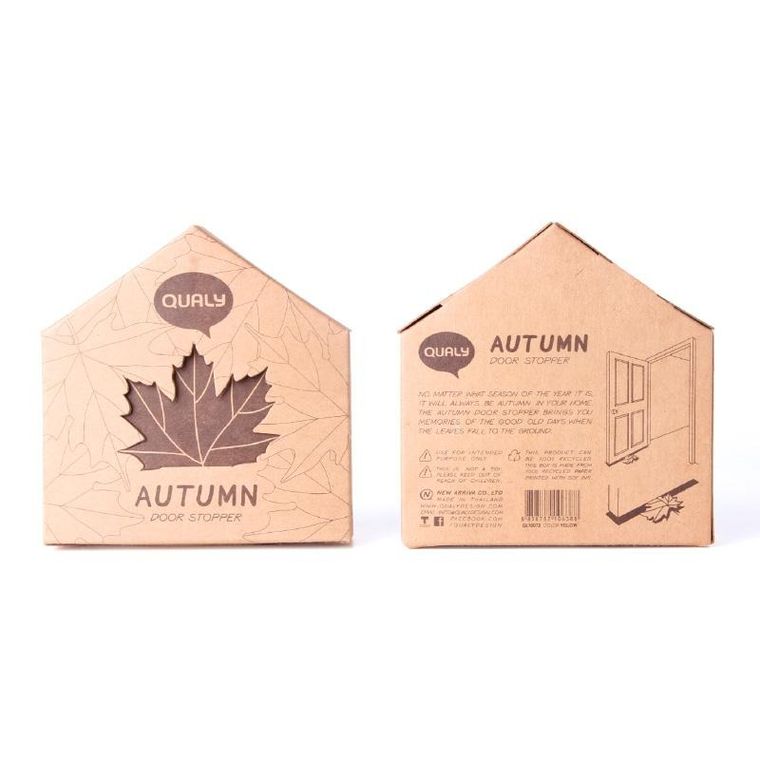 Qualy, bloker do drzwi, liść jesieni, czerwony