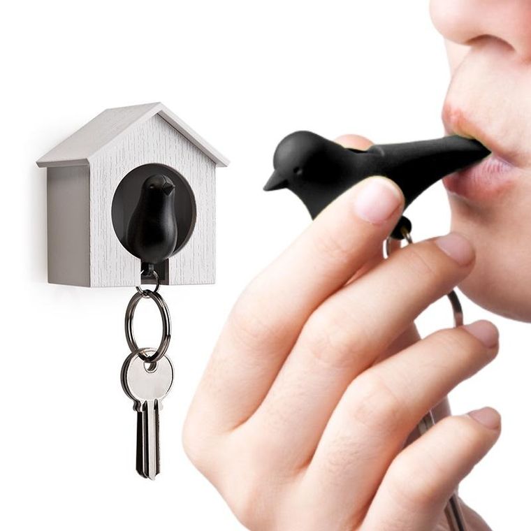 Qualy, Budka, wieszak na klucze, biało-czarny, 10091 WH-BK