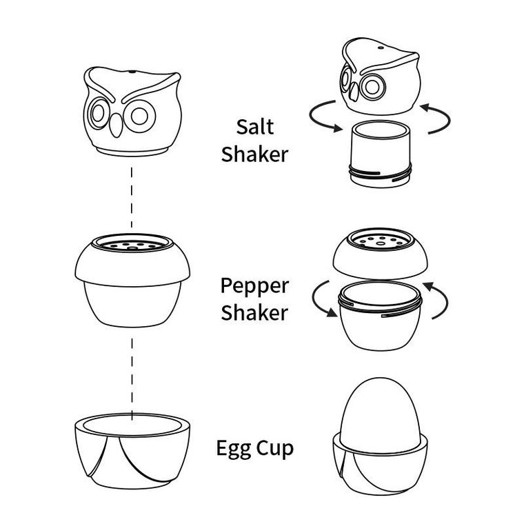 Qualy, kieliszek do jajek solniczka pieprzniczka, 10236