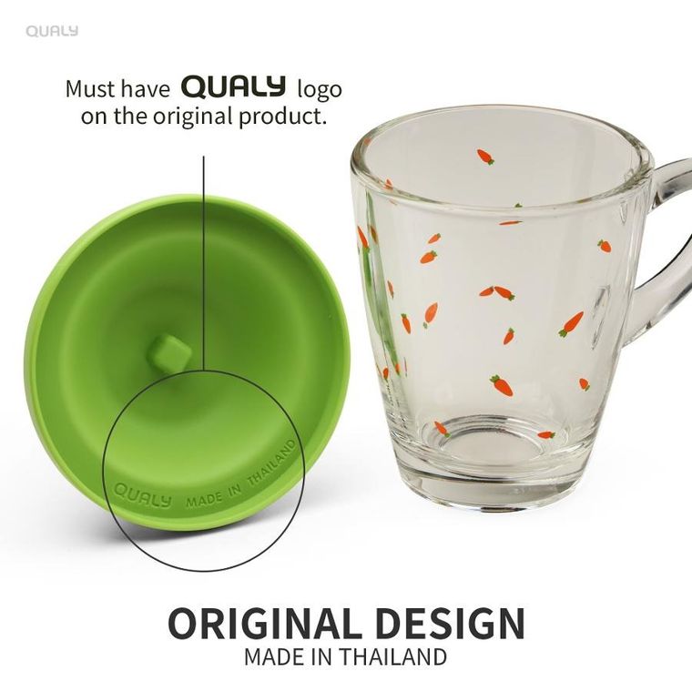 Qualy, kubek z pokrywką, króliczek, 10429-GN-WH