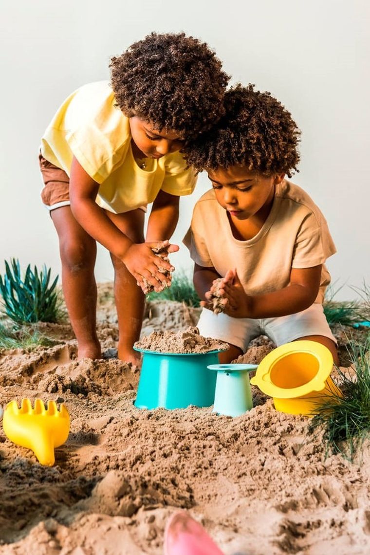 Quut, Alto, zestaw 3 foremek do piasku, wieża, Lagoon Green + Banana Blue