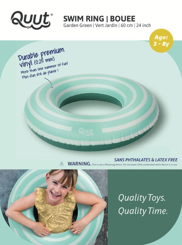 Quut, kółko do pływania, średnie, Garden Green, 60 cm