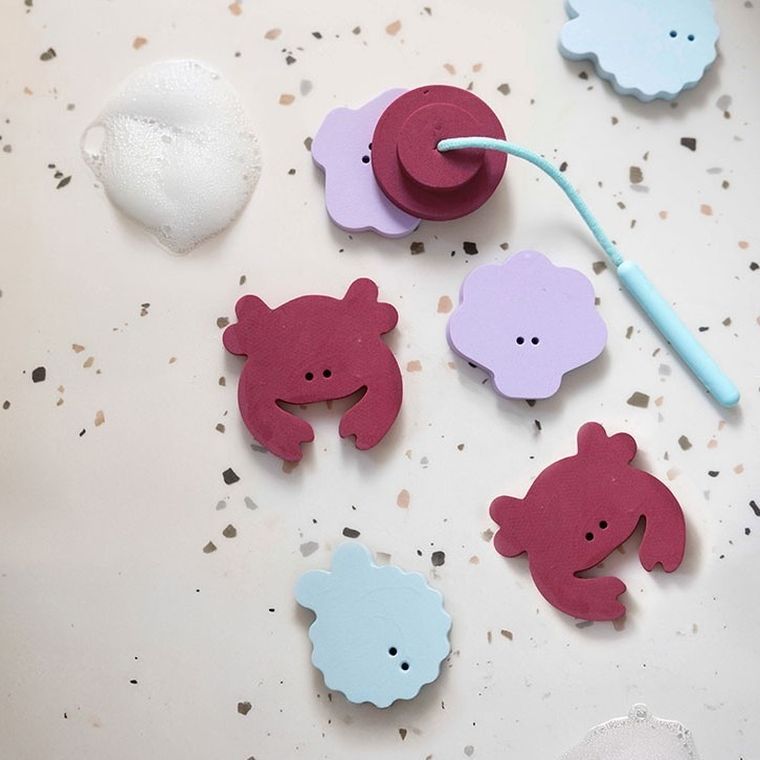 Quut, Seaside, zestaw piankowych naklejek do kąpieli, z wędką