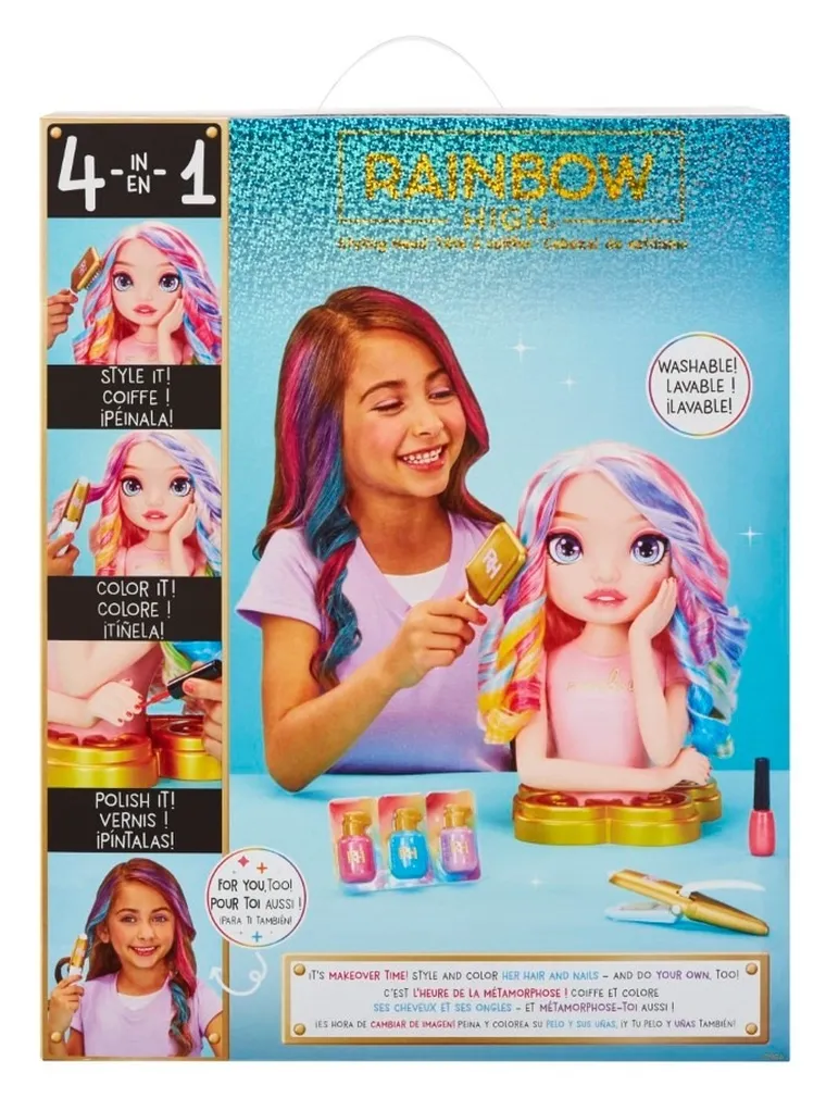 Rainbow High, Styling Head Playset 4w1, Bella Parker, głowa do stylizacji fryzur z akcesoriami