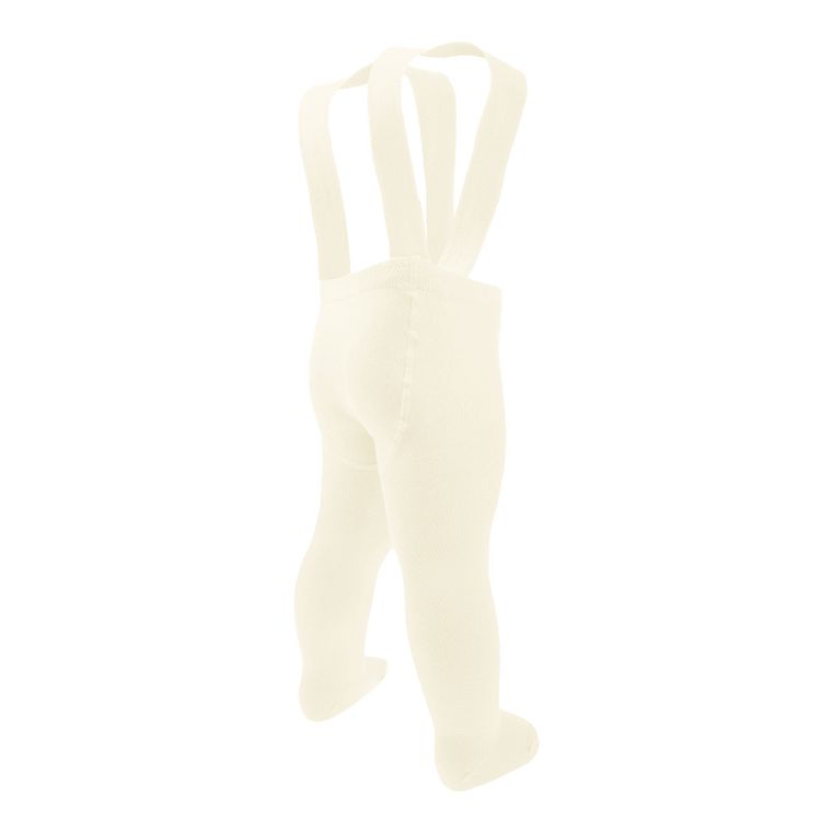 Rajstopy dziecięce z szelkami, bambusowe, ecru, Nicol
