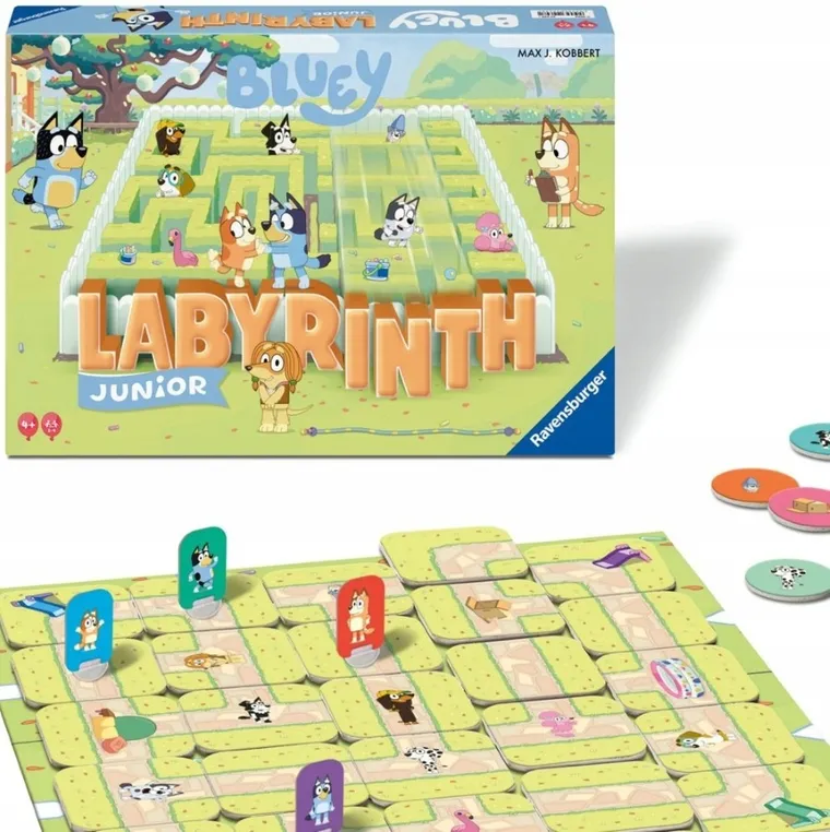 Ravensburger, Bluey, Labyrinth Junior, gra familijna