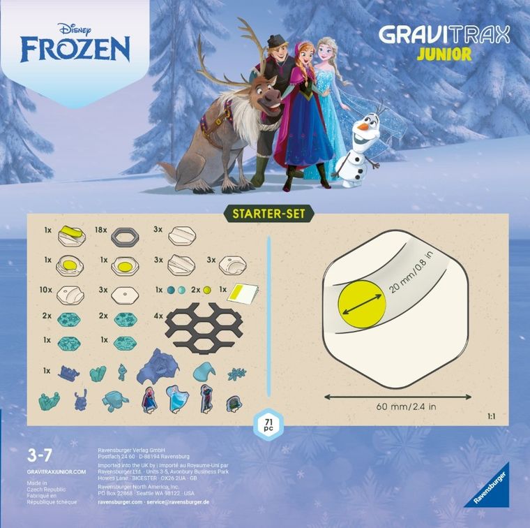 Ravensburger, GraviTrax Junior, Kraina Lodu, zestaw startowy