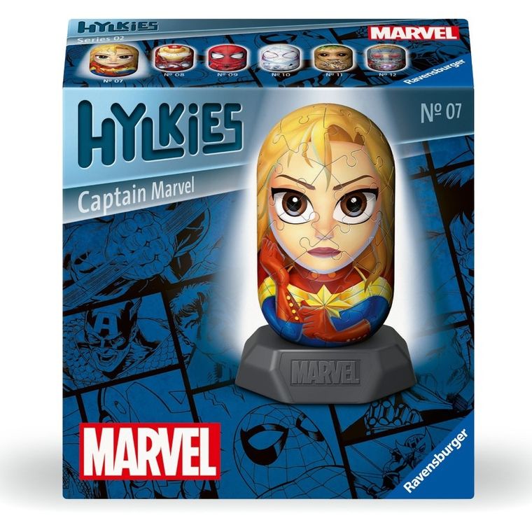 Ravensburger, Hylkies, Kapitan Marvel, puzzle 3D, 56 elementów