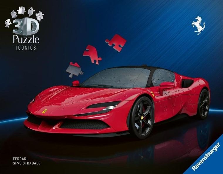 Ravensburger, Iconics, Ferrari SF90 Stradale, 1:18, puzzle 3D, 108 elementów