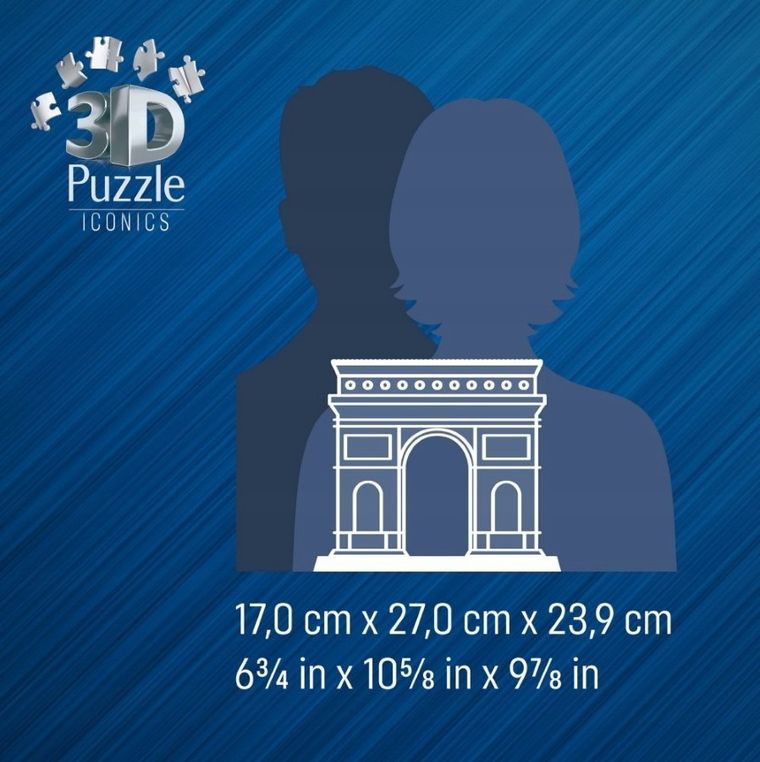 Ravensburger, Iconics, Łuk Triumfalny, puzzle 3D LED, 224 elementy