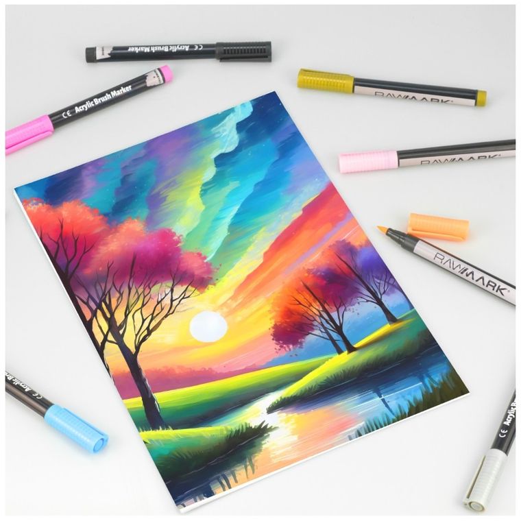 Rawmark, markery akrylowe brush, 7 kolorów