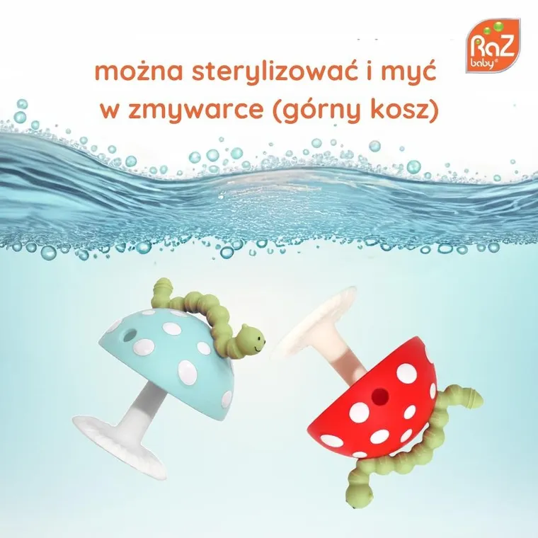 RazBaby, Chompy, gryzak z przyssawką, czerwony