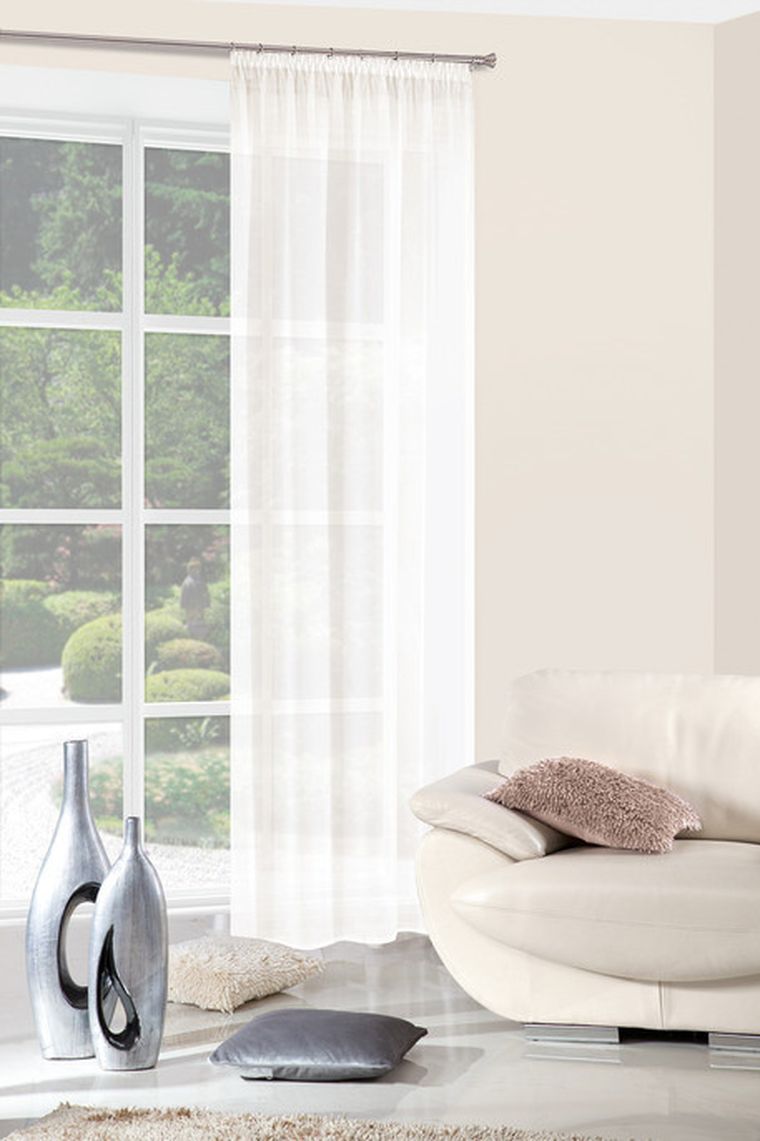 Rebecca, firana jednokolorowa o strukturze drobnego deszczyku, 140-250 cm