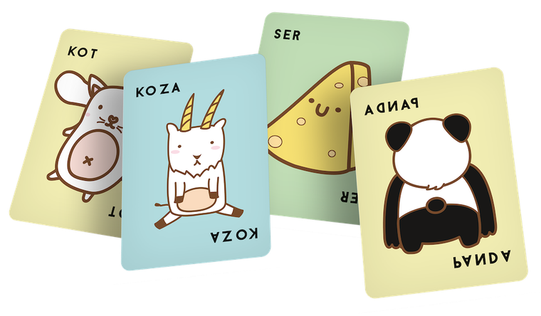 Rebel, Buła, Kot, Koza, Ser, Pizza - Na opak, gra karciana