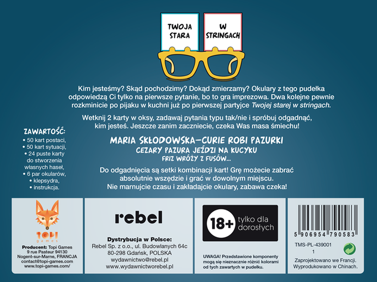 Rebel, Twoja stara w stringach, gra towarzyska