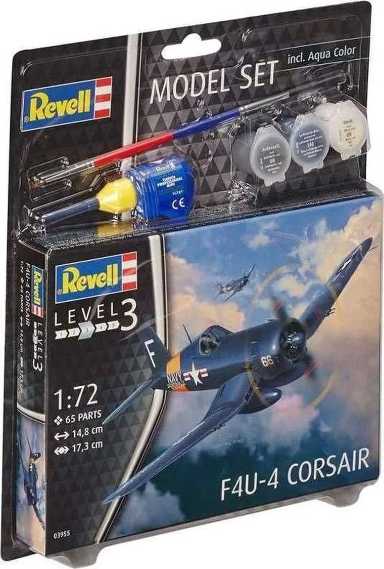 Revell, F4U-4 Corsair, model do sklejania z farbami, 1:72