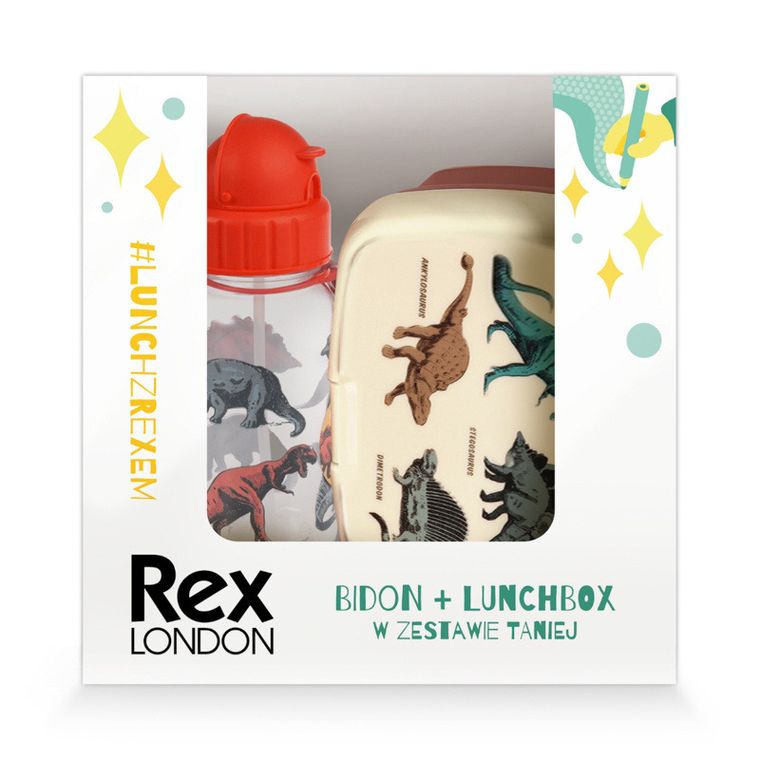 Rex London, Dinozaury, lunchbox i bidon, zestaw