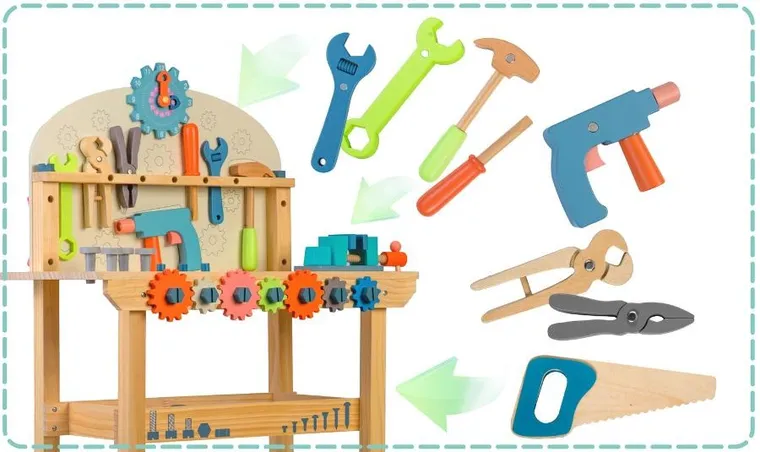 Ricokids, drewniany warsztat z narzędziami