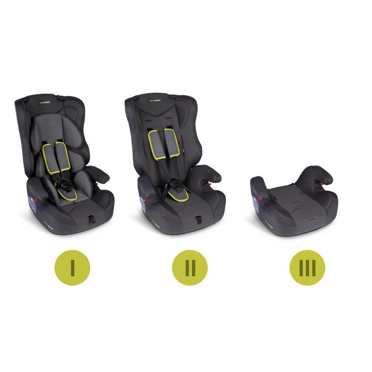 Ricokids, Elio, fotelik samochodowy, 9-36 kg, szary