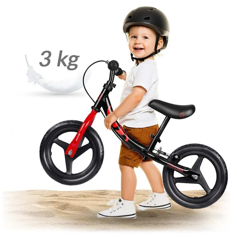 Ricokids, Fun Adventure, rowerek biegowy, czarno-czerwony