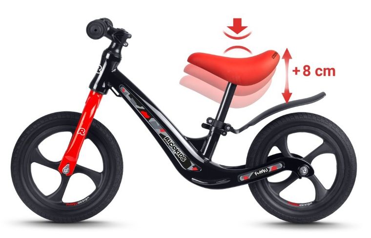 Ricokids, Funnu, rowerek biegowy dla dzieci, czarny