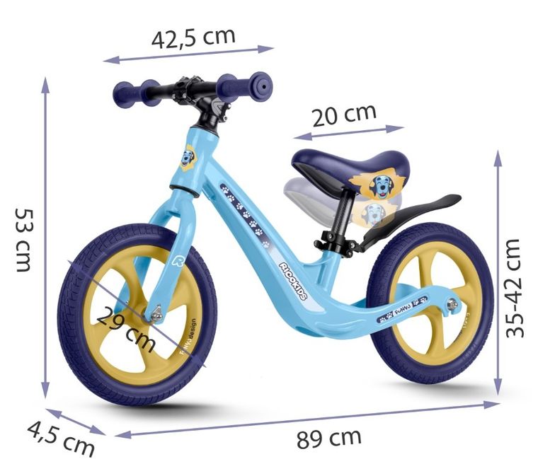 Ricokids, Funnu, rowerek biegowy dla dzieci, niebieski